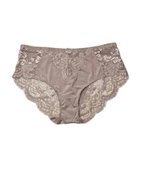 Aukštintos Pelenų Rožės Spalvos Kelnaitės Su Nėriniais L-4XL
