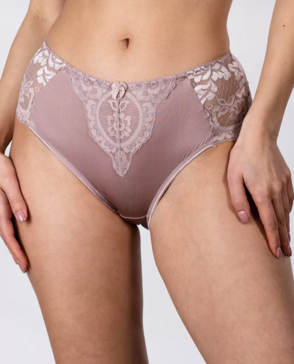 Aukštintos Pelenų Rožės Spalvos Kelnaitės Su Nėriniais L-4XL