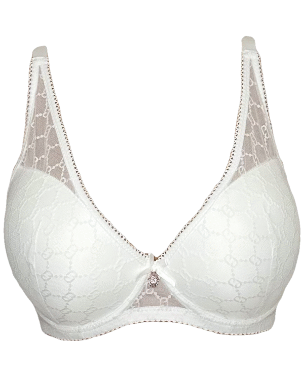 Baltos spalvos liemenėlė su pakietinimu D dydžio