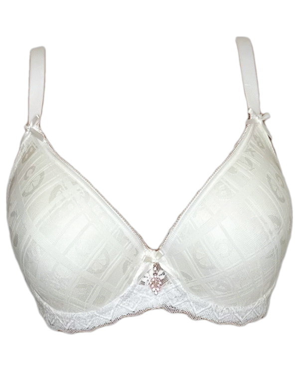 Kreminės spalvos liemenėlė su plonu pakietinimu D dydžio