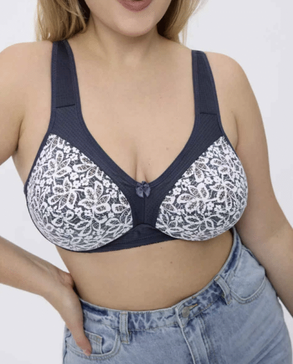 Liemenėlė be lankelių E dydžio tamsiai mėlynos spalvos