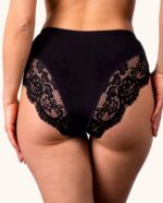 Aukštintos Juodos Spalvos Kelnaitės Su Nėriniais L-4XL