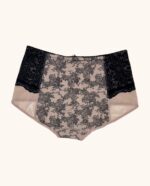 Aukštos kūno spalvos kelnaitės su juodu nėriniu XL-4XL