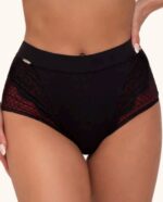 Juodos kelnaitės su raudonais nėriniais XL-4XL