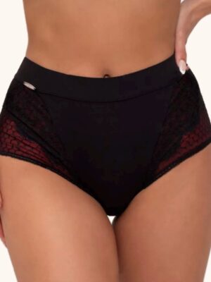 Juodos kelnaitės su raudonais nėriniais XL-4XL