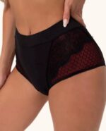 Juodos kelnaitės su raudonais nėriniais XL-4XL