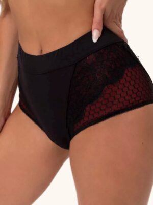 Juodos kelnaitės su raudonais nėriniais XL-4XL