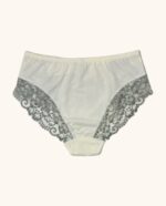 Kreminės kelnaitės su pilkais nėriniais XL-4XL