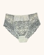 Kreminės kelnaitės su pilkais nėriniais XL-4XL