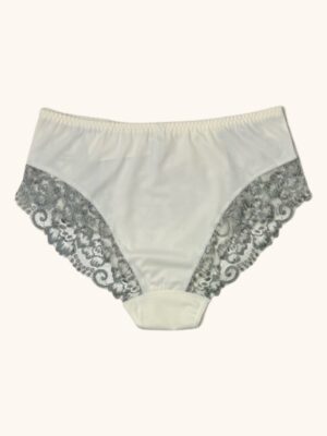 Kreminės kelnaitės su pilkais nėriniais XL-4XL