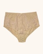 Kūno spalvos kelnaitės su veliūriniais nėriniais 2XL-4XL